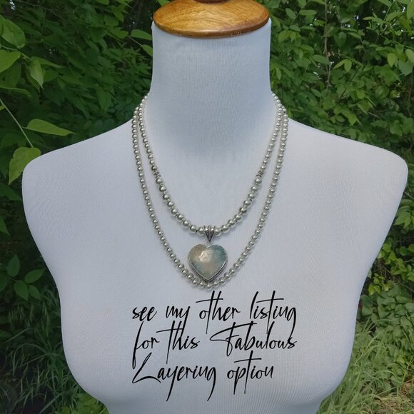 Moss Agate Sterling Silver Beaded Necklace - Picture 10 of 11